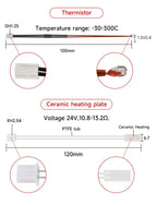 For Bambu Lab X1/X1-Carbon X1C Thermistor NTC100K Heating Sheet For Bambu Hotend Heater Cartridge 24V 3D Printer Parts