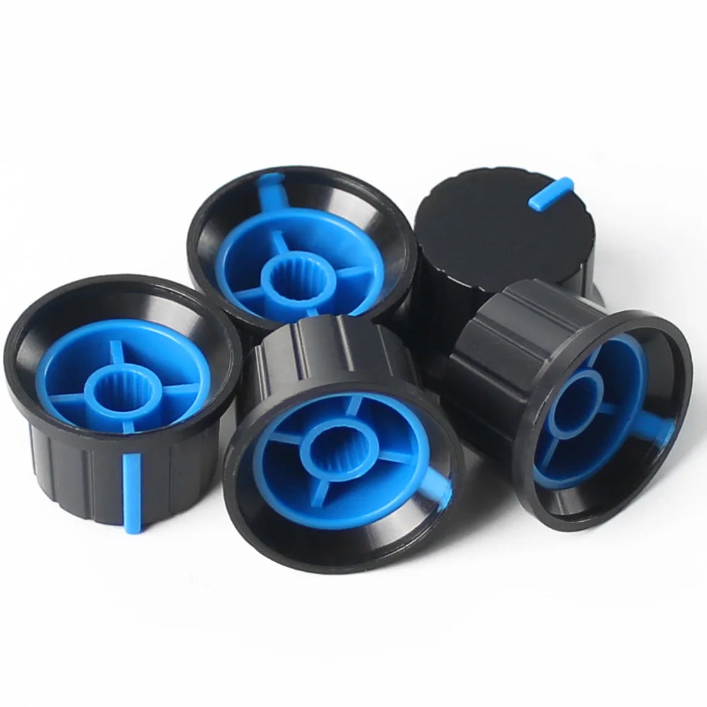 5PCS 24x15mm Potentiometer Knob Cap Blue Flower-axis Volume Control Knobs for Encoder Diy Kit