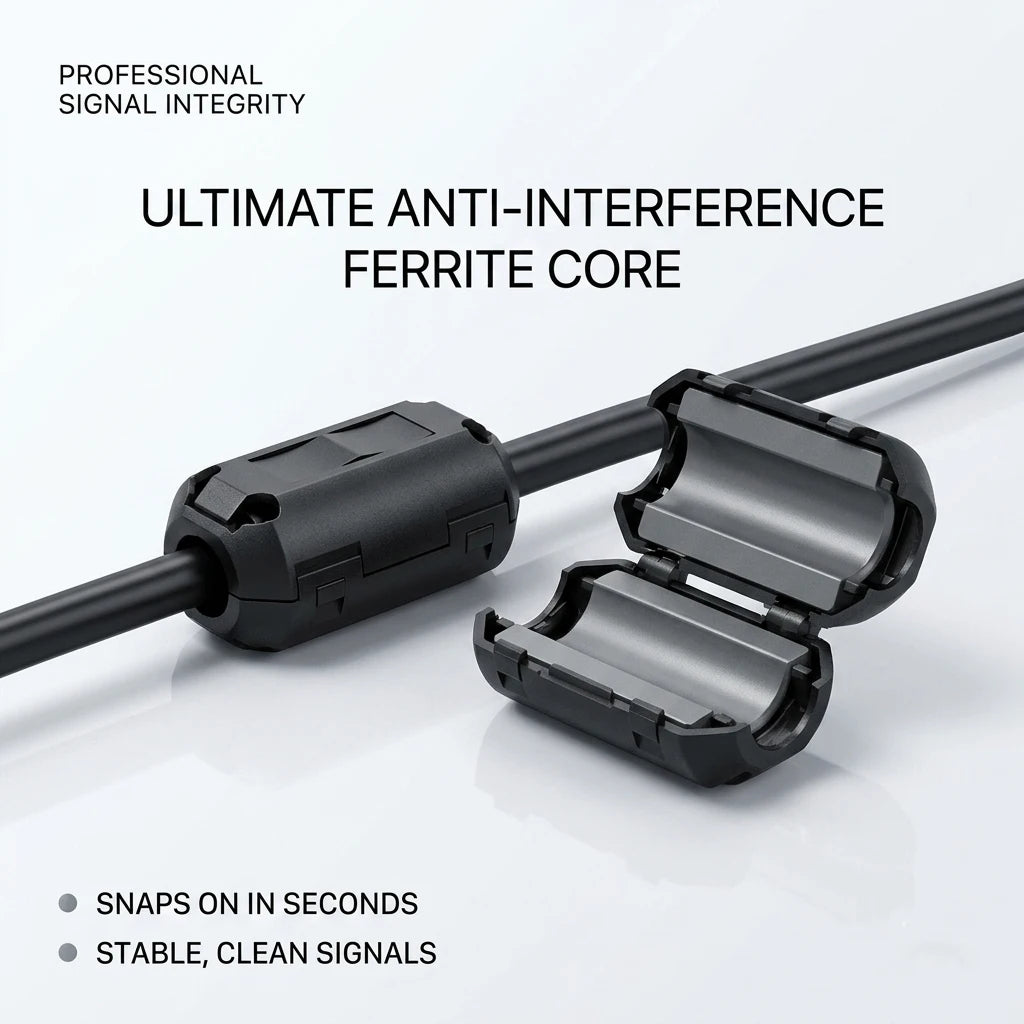 10/20Pcs Clip-on Ferrite Core Ring Bead 3.5-15mm EMI RFI Noise Filter Snap Cable Clip Choke for Black Audio Video Wire