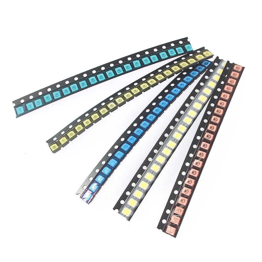 5 Colors SMD LED Light Emitting Diode Assortment Kit - 100pcs 0603/0805/1206/1210/5050/5730 Miniature LED Diodes