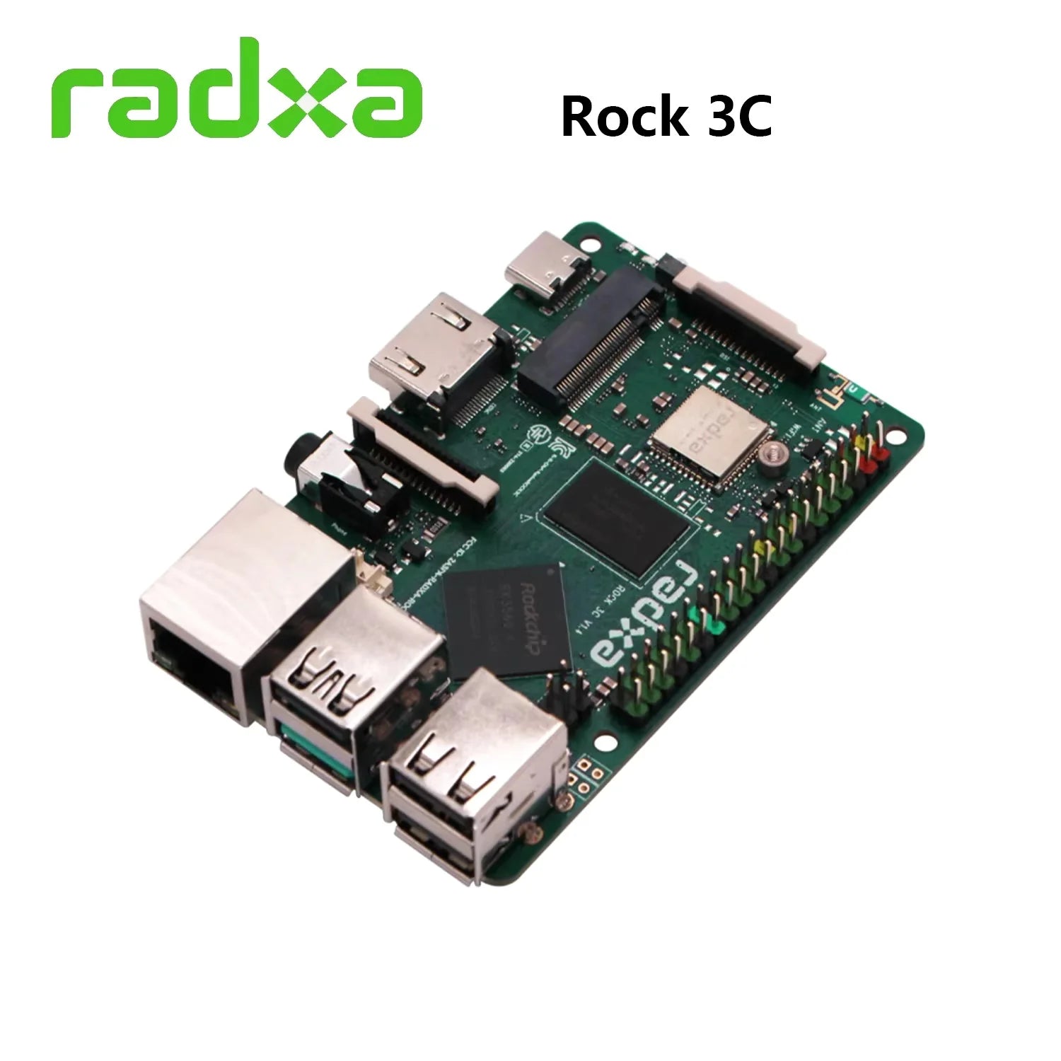 Radxa development board ROCK 3C with 4-core CPU single-board computer, Raspberry Pi alternative