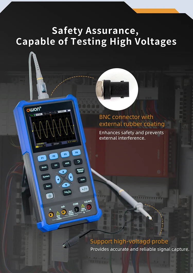 OWON HDS2102S/HDS272S/HDS242S Handheld 3-in-1 Digital Oscilloscope, Signal Generator, Multimeter | 100MHz Bandwidth, 2 Channels