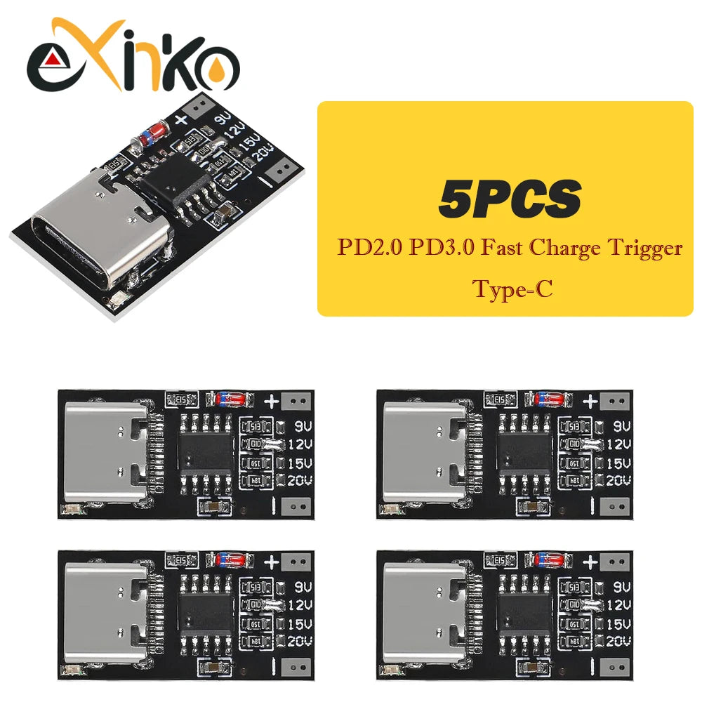 1-10pcs Type C PD2.0 PD3.0 Fast Charge Trigger Polling Detector USB Boost Power Supply Change Module Charger Board