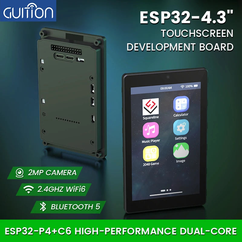 4.3-inch 480 * 800 IPS capacitive touch ESP32P4 development board ESP32-C6 development board with shell and camera