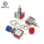 High Quality 6mm 3/6Pin 2 Position Mini Momentary Automatic return Push Button Switchl ON OFF 5A125V/2A250V Toggle Switch