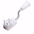 1pc E27 20cm 360D Bendable US UK EU AC Power Plug to E26 E27 Edison Screw CFL LED Light Socket Lamp Holder Adapter wt Switch