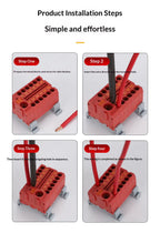 Push-in Terminal Block PTF6X2.5mm One in Multiple Out Splitter Spliceable Wire Connectors DIN Rail Junction Box Electrical Joint