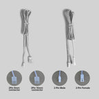 1/3/5Pcs 2m Dupont Extension Wire 2Pin 8mm 10mm Solderless Crystal Connector for Cabinet Wardrobe 2835 SMD 12V/24V LED Strip