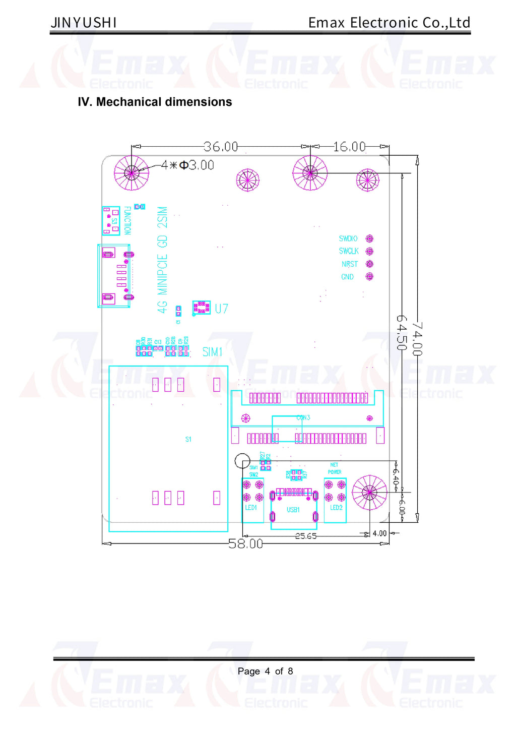 1PCS Quectel Mini Pcie Naar Universal Serial Bus Development Board 4g Dual Card Single Smart Dongle for EC25-E EC25-AF EC25-AU