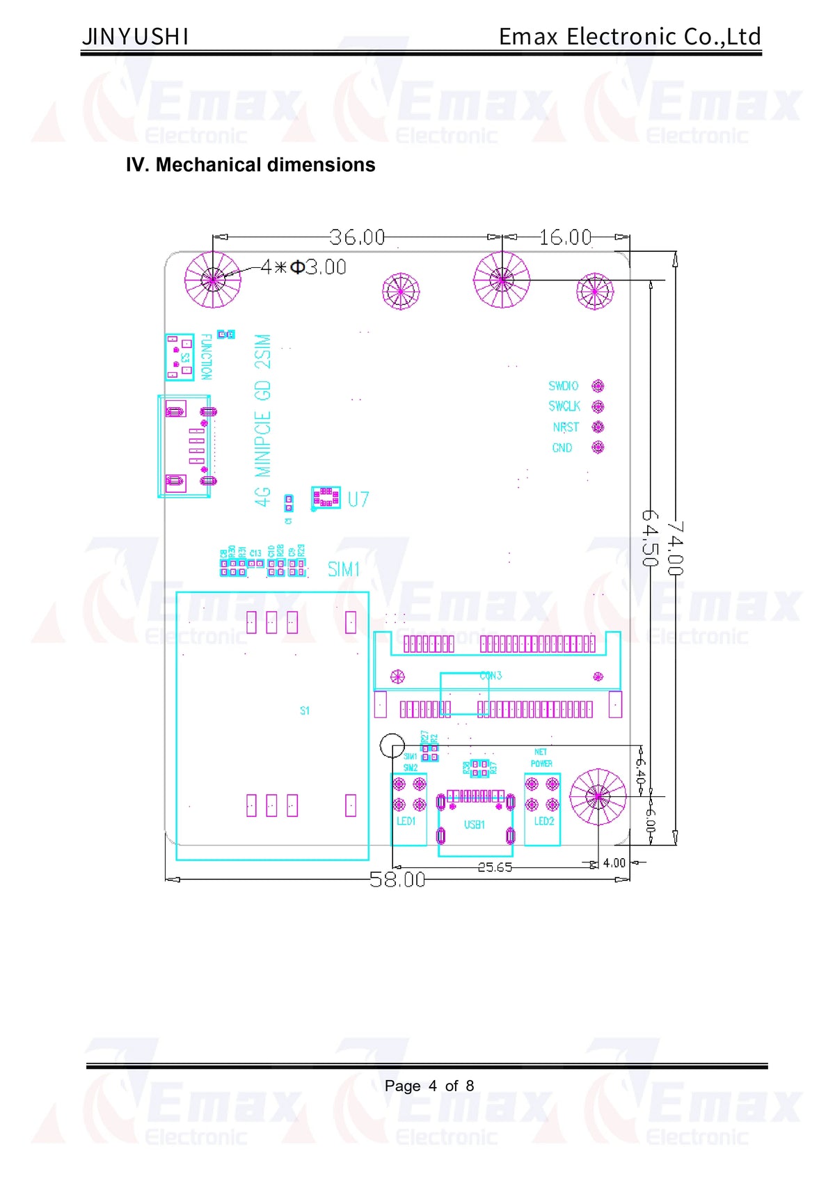 1PCS Quectel Mini Pcie Naar Universal Serial Bus Development Board 4g Dual Card Single Smart Dongle for EC25-E EC25-AF EC25-AU