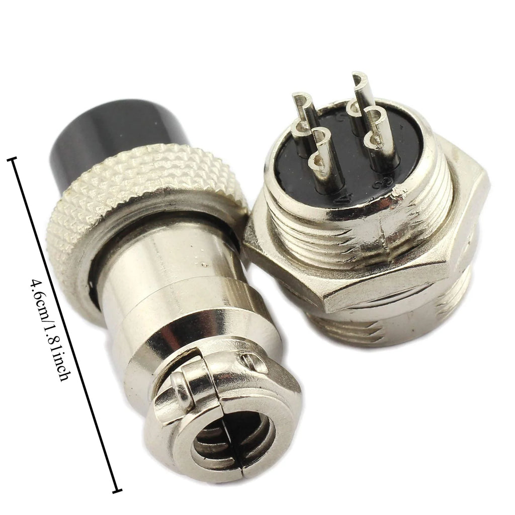 5 Sets  GX16 4  Pin Docking Aviation Plug Socket Waterproof Circular Connector