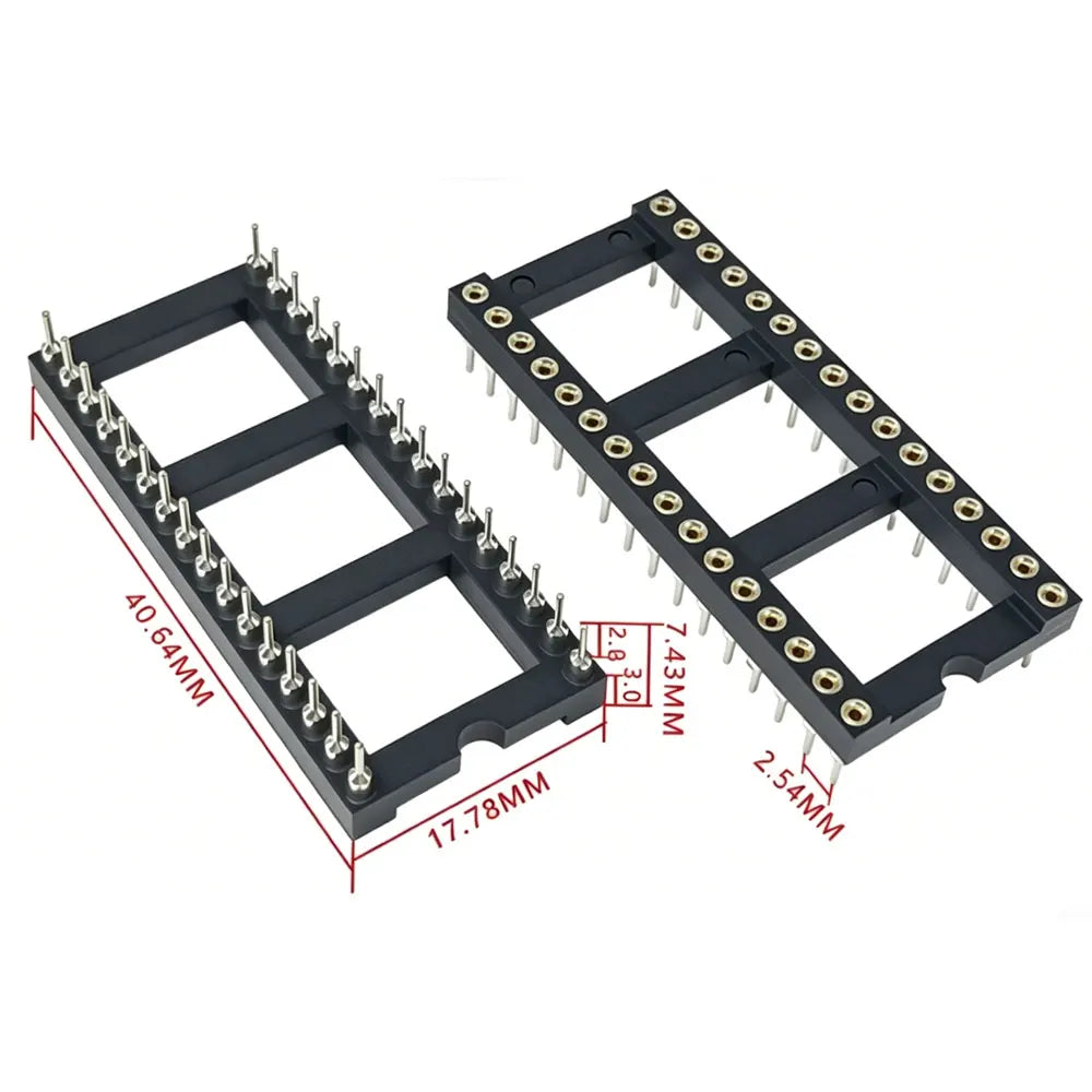 5PCS DIP-8 DIP14 DIP16 DIP18 DIP20 DIP24 DIP28 DIP32 DIP40 PIN Round IC SOCKET  Round Hole DIP IC Sockets Adaptor Solder Type