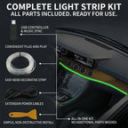 Car Interior Ambient LED Strip Lights RGB Fiber Optic Atmosphere Ultra-thin Heat-resistan Neon Lighting APP Control Decor Lamps