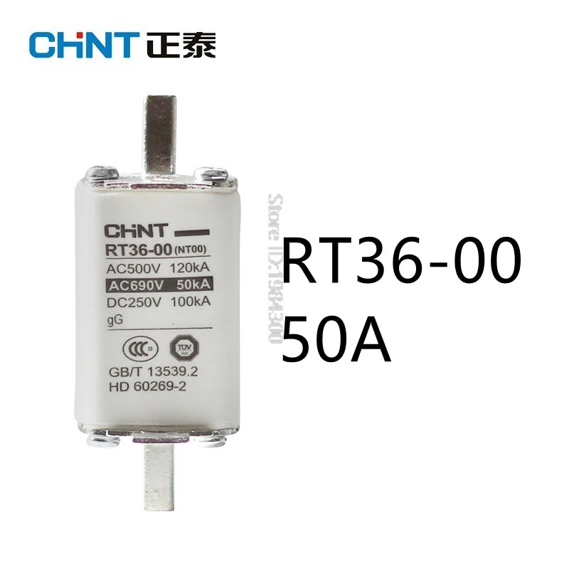 CHINT Fuse Core RT36-00 NT00 20A 25A 32A 40A 50A 63A 80A 100A 125A 160A Ceramic Resistor Fuse Base