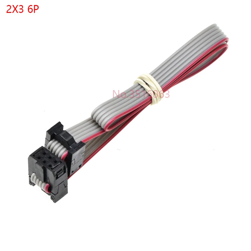 2pcs 2.54mm Pitch Fc-6/8/10/14/16/20/40/50 Pin 30cm Jtag Isp Download Cable Gray Flat Ribbon Data Cable For Dc3 Idc Box Header