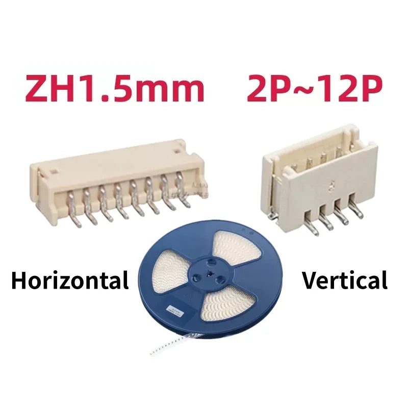 50pcs SH1.0mm/MX1.25mm/ZH1.5mm/PH2.0mm/XH2.54mm horizontal and vertical SMT SMT 2/3/4/5/6/7/8/9/10/11/12Pin
