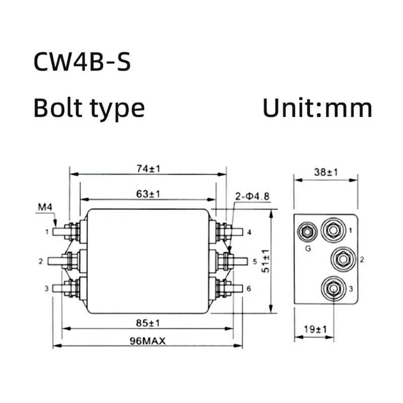 EMI filter power purifier CW7N-20/30/40/50/60/70/75A-R 380VAC 3-phase AC power supply filter Anti-interference