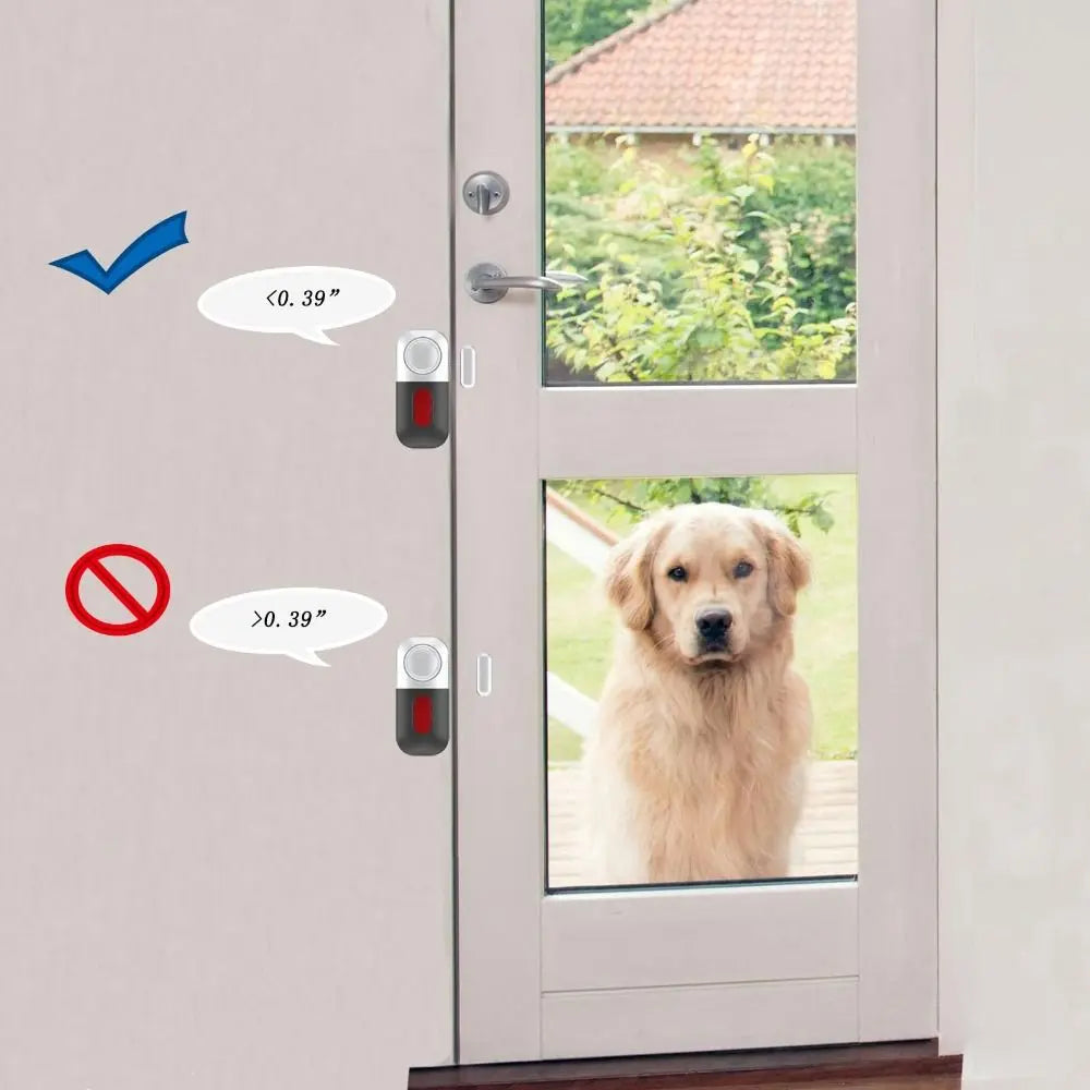 Magnetic Sensor Burglar Alarm Battery Powered Plastic Door Magnetic System Smart Wireless High Decibel Alarm Office Security