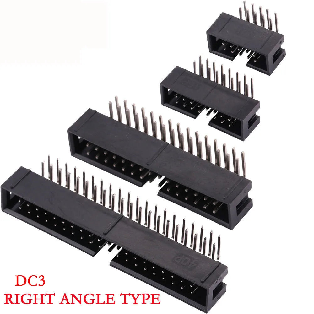 FC 6/8/10/12/14/16/18/20/24/26/30/34/40/50/60/64Pin 2.54mm Pitch Female IDC Socket Connector Ribbon Cable DC3 Header Male Socket