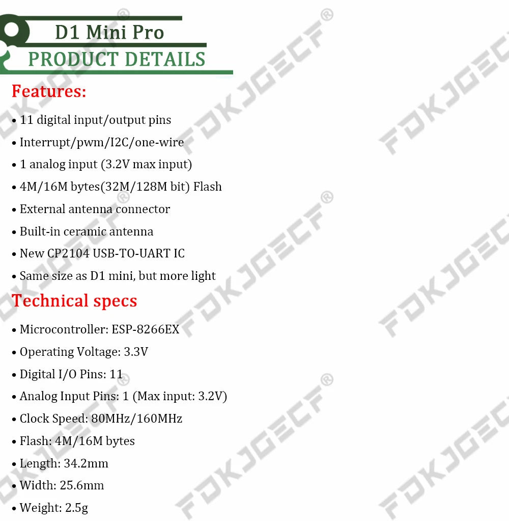 ESP8266 D1 Mini Pro V3.0 Wifi Development Board Nodeu WS2812 RGB DHT11 DHT22 AM2302 Relay DS18B20 BMP180 Motor For Wemos Diy Kit