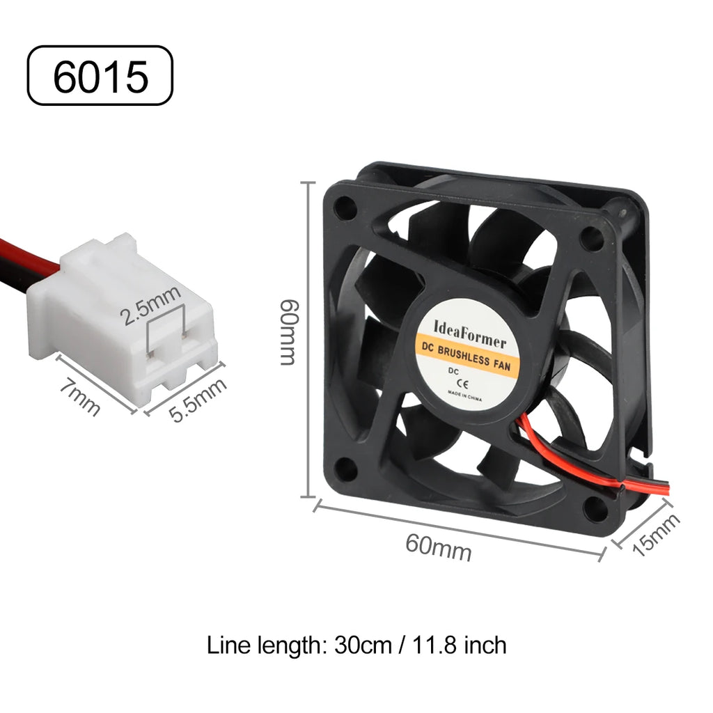 DC Cooling Fan 5V 12V 24V 3010/4010/5015/5010 Dupont Wire Cooler 5015 Turbo Blower Radiator Fans for 3D Printer Cooling