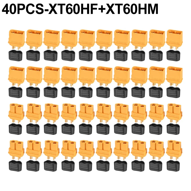 XT60H Connector Plug with Sheath Housing Female Male XT60 Bullet Adapters Connectors for RC Lipo Battery Car Drone Airplane