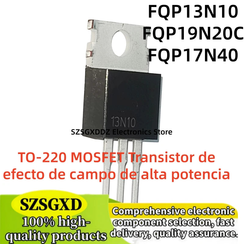 10-20PCS 100% new FQP13N10 FQP17N40 FQP19N20C FQP19N20 TO-220 MOSFET High Power Field Effect Transistor in Stock