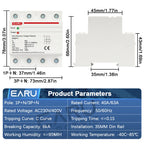 EARU 40A 63A AC 230V 400V Din Rail Automatic Recovery Reconnect Over Voltage Under Voltage Protective Device Protection Relay