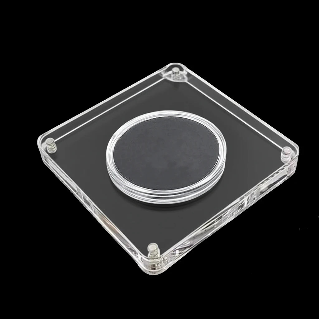 1Pcs Challenge Coin Holder Magnetic Acrylic Coin Case Square Display Frame with Capsule for 40/43/46/49/52/55mm Coins Storage