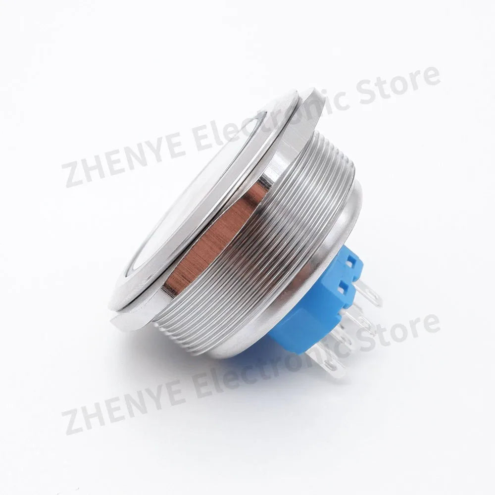 40mm Metal Push Button Switch Power LED Light Waterproof Reset Self-locking Latching Start Stop Switch On Off 2NO2NC With Wire
