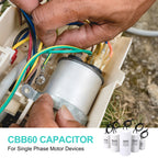 1/2Pcs CBB60 Running Capacitor 3-100uF 450V 2 Wire Electric Air Compressor Motor Run Starting Capacitor for Washing Machine