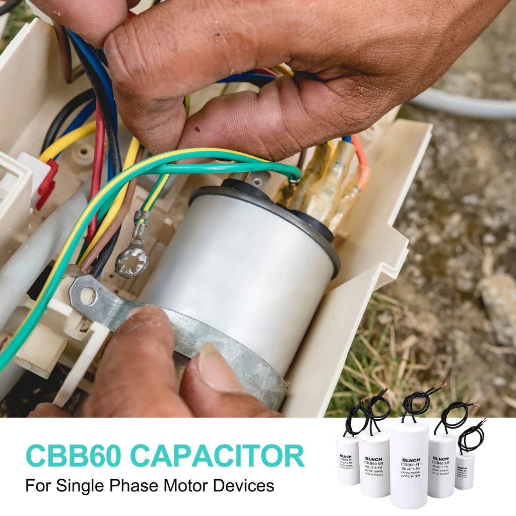 1/2Pcs CBB60 Running Capacitor 3-100uF 450V 2 Wire Electric Air Compressor Motor Run Starting Capacitor for Washing Machine
