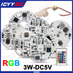 LED Light Panel 5V Color RGB Colorful Gradient Light Source Infrared 24-Key Wireless Remote Control Switch Nn/Off Control/Touch