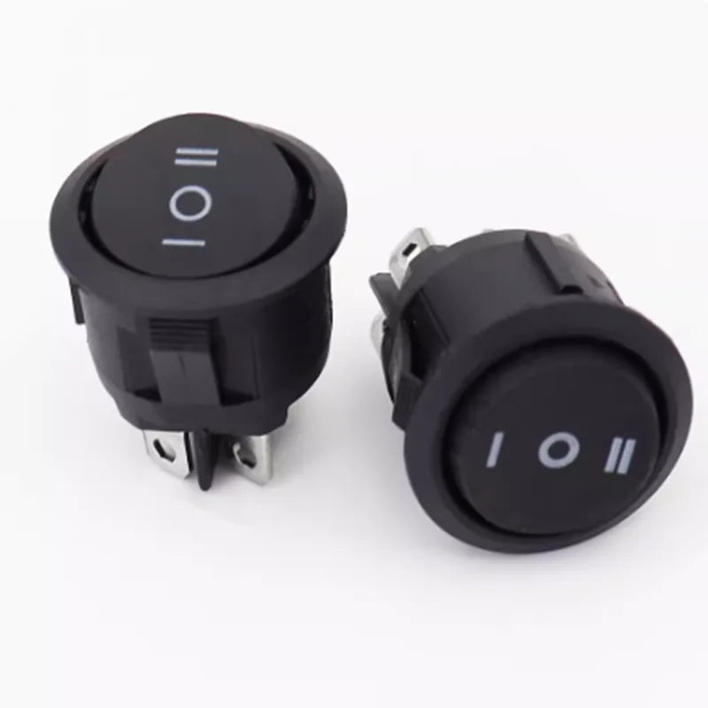 2/5pcs KCD1 20mm Round Switch 6PIN ON-OFF-ON 3 Position Rocker Switch 10A 125V