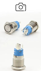 5pcs 12/16/19/22mm Metal Push Button Switch Power Waterproof IP65 Flat Circular Round LED Light Self-lock Reset 6V 12V 24V 220V