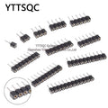 1P-40P 2.54mm Round Hole Straight Pin Single Row 0.1" Breakable Stackable PCB IC Crystal Transistor Female Tin Pin Header Socket