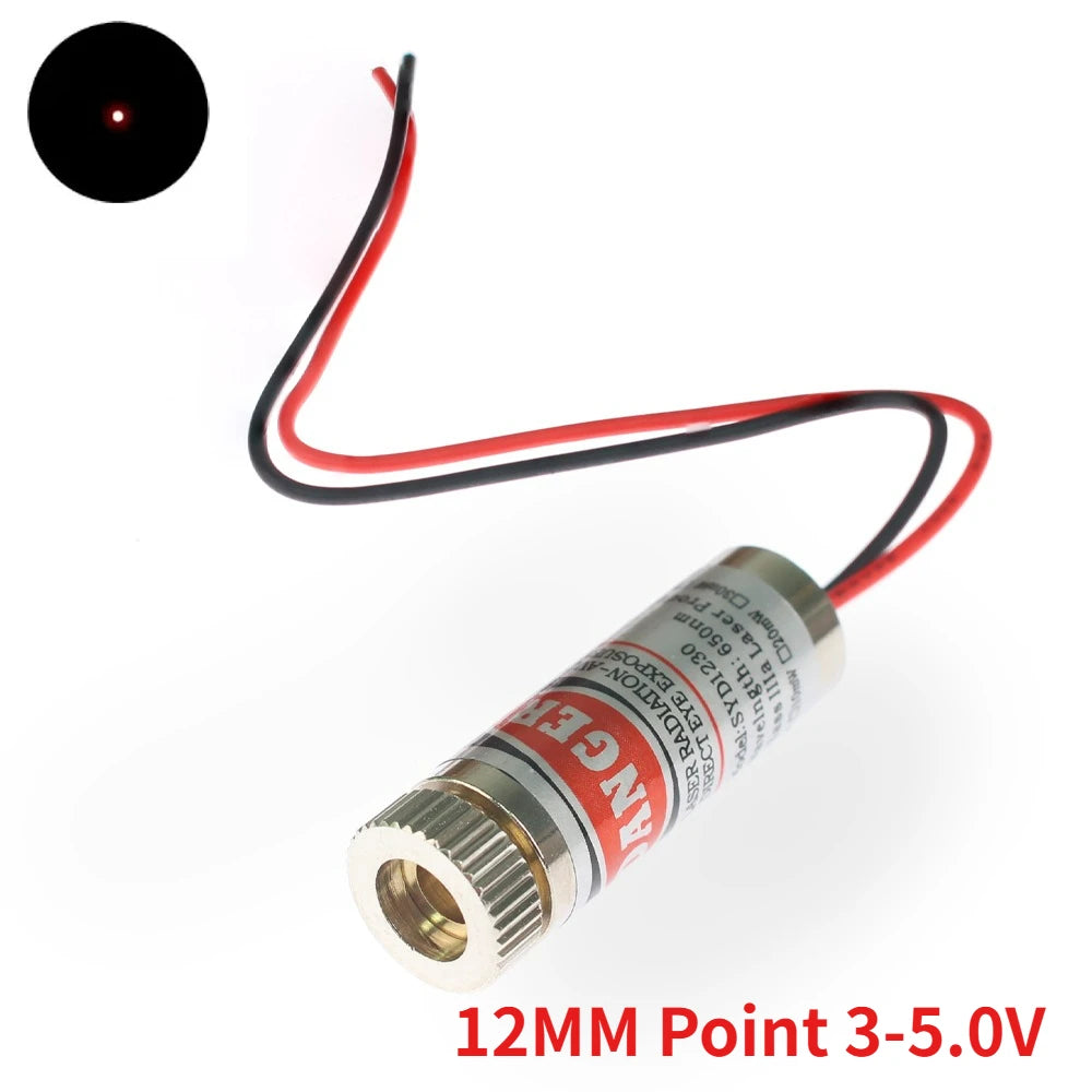 Laser Diode 650nm 5mW Red Point / Line / Cross Laser Module Head Glass Lens Focusable Industrial Class