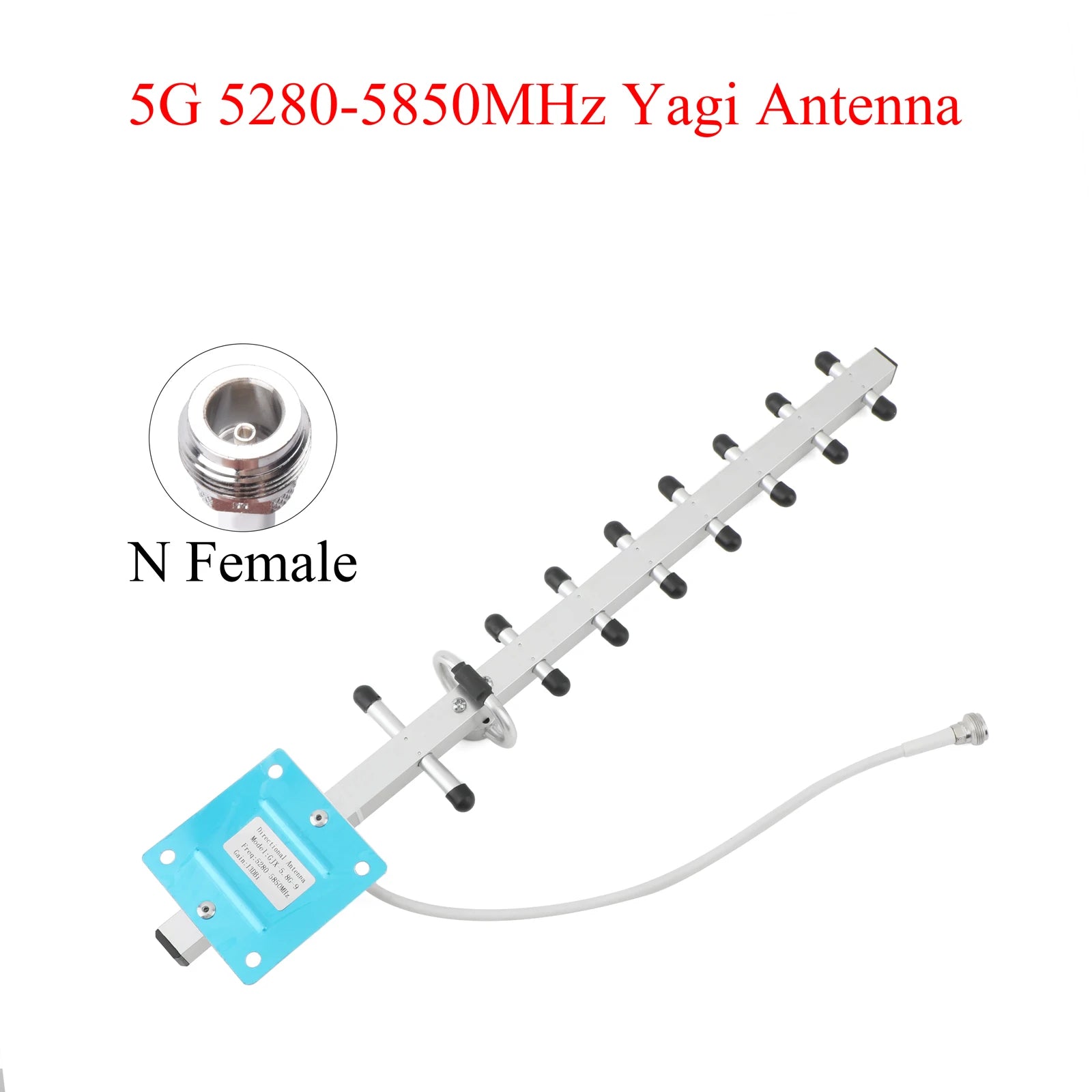 13dBi 5G Yagi Antenna 5280-5850MHz N Female External Outdoor Antenna For GSM UMTS LTE Mobile Repeater