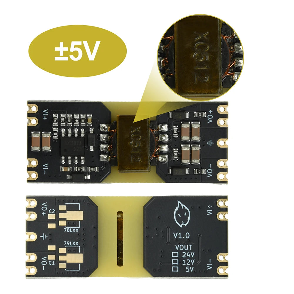 XC5015 Isolated DC Power Module Wide Volt 9-42V to ±5V/±12V Step-Down Stabilizer Low-Ripple Power Supply Module Reserved LDO