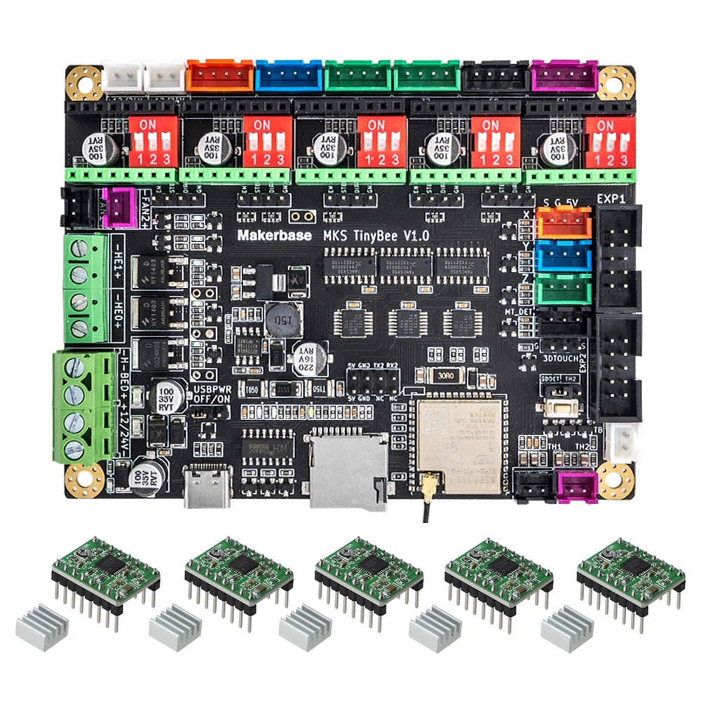 Makerbase MKS TinyBee 3D Printer Motherboard Control Board ESP32 Fit Mini12864 Wifi Control Compatible A4988 TMC2209 Driver