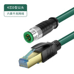 M12 Sensor Connector Wire CAT6 4Pin 8Pin A/D/X Code to RJ45 Adapter Ethernet Cable Industrial Camera Shielded Twisted Pair Line
