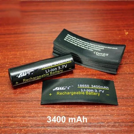 100pcs/lot 18650 lithium battery packaging skin PVC heat shrinkable sleeve battery packaging tube insulation shrink film