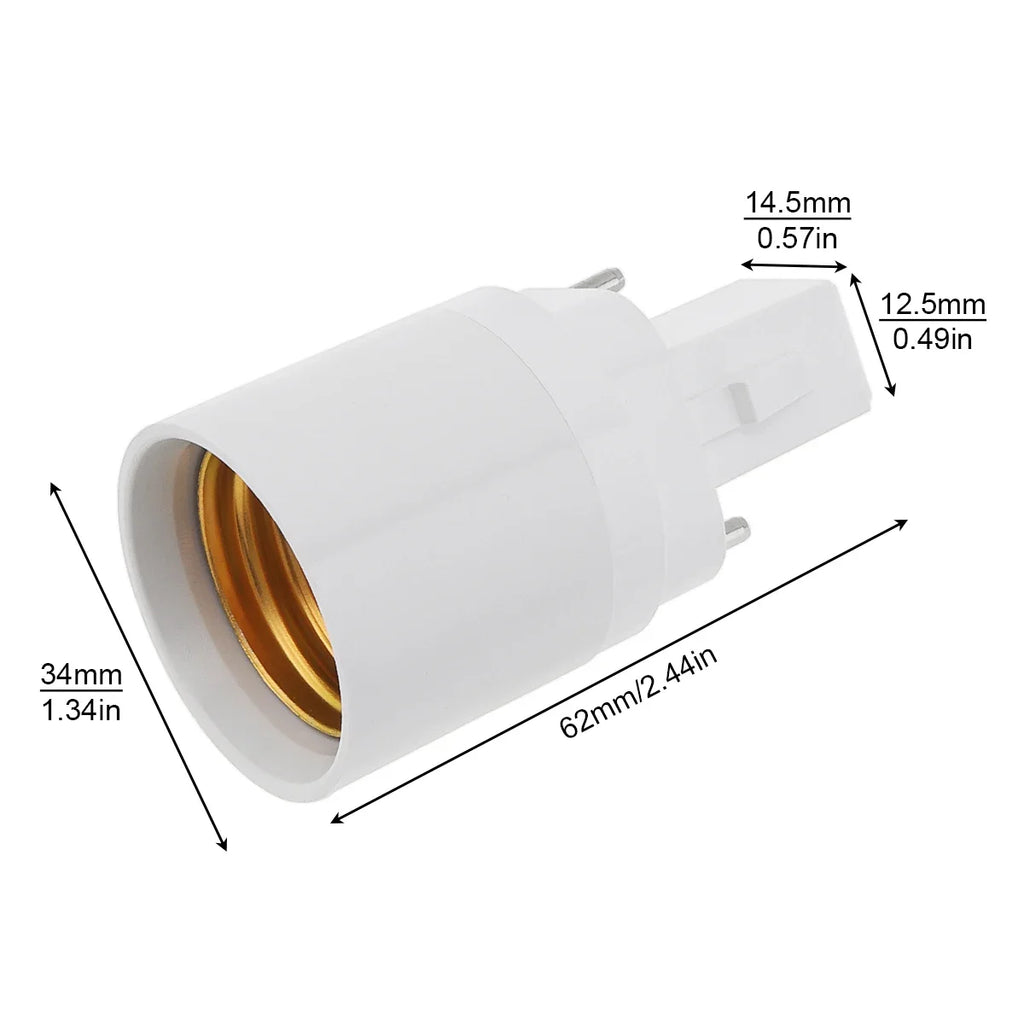 5pcs G24d To E26 LED Light Base Converter2Pin G24 To E27 Lamp Holder Adapter Allow You Install E27 Standard Lamp in G24d Socket