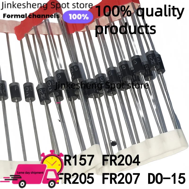 50 pcs 100% quality products FR157 FR204 FR205 FR207 DO-15 fast recovery diode