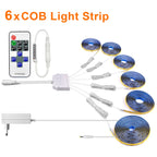 AC220V To DC 12V COB LED Strip Lights for Kitchen Home Decor Cabinet Lamp with Dimming Remote Controller led tiras de luces -EU