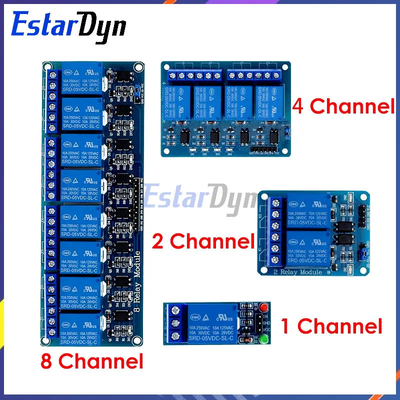 Estardyn 5V 1 2 4 8 Channel Relay Module With Optocoupler. Relay Output 1 2 4 8 Way Relay Module  In Stock  For