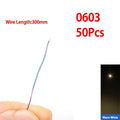 50pcs 0805 1206 SMD Lamp Wired Micro Led Pre-Soldered Micro Litz Wired Chip 30cm 3V Railway Model Scenes Light DIY Leads Wires