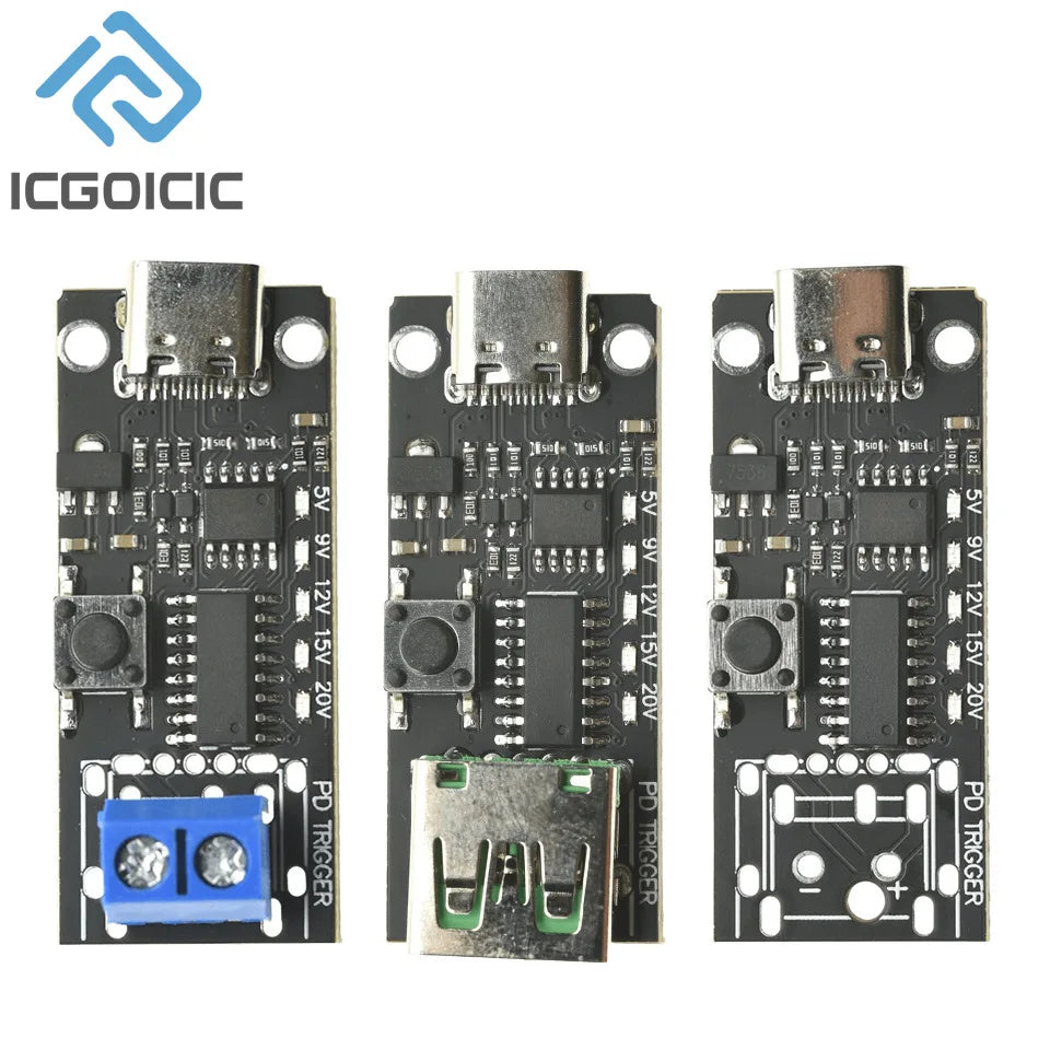 100W 5A USB-C Fast Charge Trigger Board Module PD/QC Decoy Board Fast Charge USB Type-C PD 2.0 3.0 Boost Power Module CMTPD