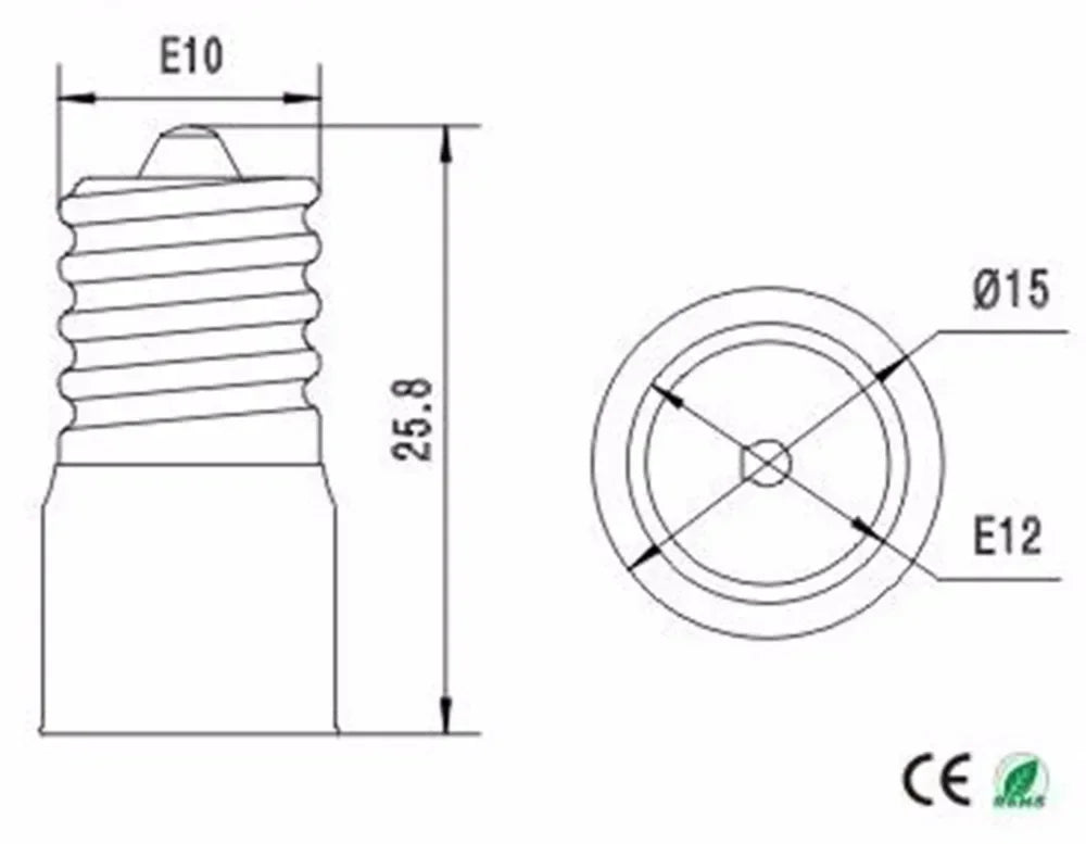 6pcs E10 to E12 Light Socket adapter E10 to E12 Candelabra lamp holder converter,Install E12 Candle Lamp into E10 Socket