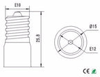 6pcs E10 to E12 Light Socket adapter E10 to E12 Candelabra lamp holder converter,Install E12 Candle Lamp into E10 Socket